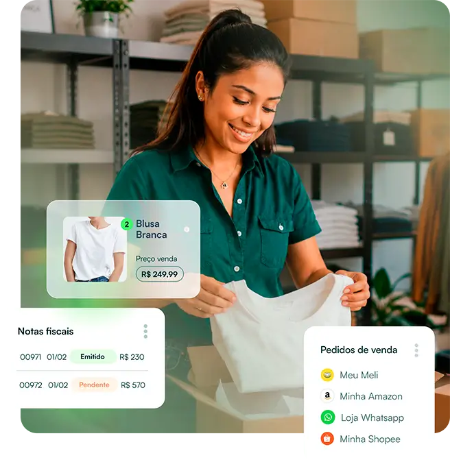 Empreendedora organizando produtos e acompanhando notas fiscais em Codó